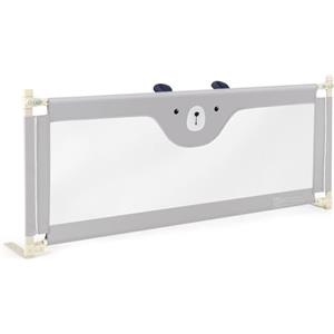 COSTWAY Sponda Letto per Bambini 175 cm, Barriera Pieghevole con Altezza Regolabile, Rete Oxford Sponda di Sicurezza, per Letti Singoli, Doppi, 175 x 25 x 101,5 cm (Modello 2, 175 cm)