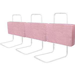 UISEBRT - Sponda di protezione per letto, 3 pezzi, 50 cm, protezione anticaduta, per bambini, 5 fori, regolabile in altezza, protezione di sicurezza, per neonati, bambini e ragazzi, 150 cm, rosa