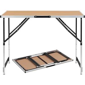eSituro Tavolo da Campeggio Regolabile in Altezza (73-94 cm), Pieghevole Salvaspazio in Alluminio, Tavolo da Giardino, Picnic, Leggero, Rovere 100x60x94 cm