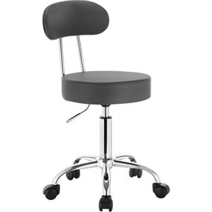 WOLTU Sedie Ufficio Sedia da Scrivania Sgabelli con Schienale PU Cromato Girevole Moderno Grigio1 Pz