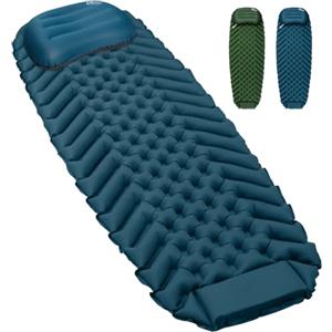 QEZER Materassino Campeggio Autogonfiante,solo 632g,Materassino Gonfiabile con Pompa,Ultraleggero Materasso Gonfiabile Campeggio con Cuscino,pieghevole, leggero, portatile,Materassino + cuscino (set)