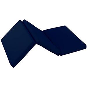 MICAMAMELLAMA Materasso in schiuma 60 x 120 grosso, 6 cm, per culla da viaggio pieghevole in 3 parti, fodera 3D antisoffocamento, inclusa la borsa da trasporto. (Blu marino)