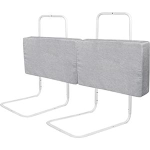 UISEBRT - Sponda di protezione per letto, 2 pezzi, 50 cm, protezione anticaduta, per bambini, 5 fori, regolabile in altezza, protezione di sicurezza, per neonati, bambini e ragazzi, 100 cm, grigio