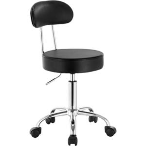 WOLTU Sedie Ufficio Sedia da Scrivania Sgabelli con Schienale PU Cromato Girevole Moderno Nero 1 Pz