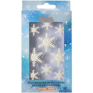 Decora, 0500450, Confezione da 6 Decorazioni Fiocchi di neve, In Zucchero