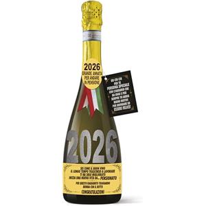 Bombo Bottiglia di Prosecco D.O.C. Millesimato per la festa di Pensionamento di un amico