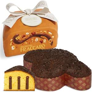 Pasticceria Fraccaro 1932 Colomba Artigianale Farcita con Crema al Gianduia, 750 gr - Pasticceria Fraccaro 1932, Dolce Pasquale con Crema Gianduia e Glassa al Cioccolato, Senza Canditi, Lievitata Naturalmente, Linea Incarto