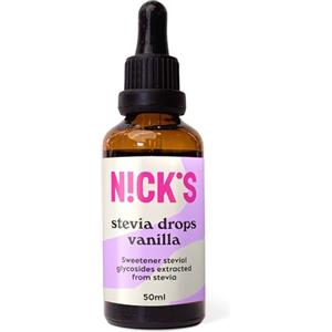 N!CK'S NICKS Stevia Liquida Gocce di Vaniglia (50ml) Dolcificante Liquido Zero Calorie Dieta Chetogenica Senza Zucchero Senza Glutine Low Carb Alternativa al Sostituto dello Zucchero