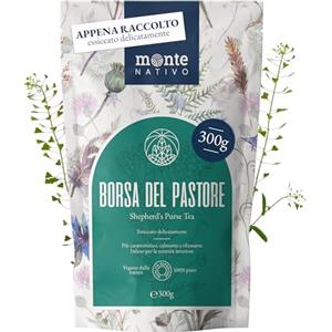 Monte Nativo Tè di Borsa del Pastore Monte Nativo (300g) - Erbe aromatiche senza additivi - Infusi e tisane per la tazza di tè più deliziosa - Raccolte ed Essiccate Delicatamente - Herbal Tea