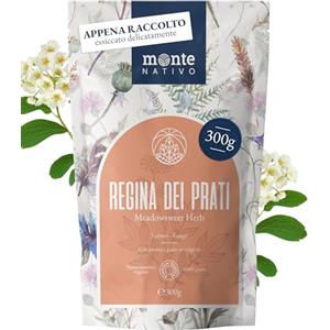 Monte Nativo Tè di Olmaria Monte Nativo (300g) - Erba di Olmaria delicatamente essiccata - Tisana aromatica, sfusa, 100% pura e naturale, senza additivi - Un'infusione salutare e rinfrescante