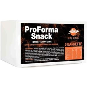 Laboratori Bio Line - Barrette Proteiche Cioccolato, Barrette Energetiche Composte al 34% da Proteine del Latte, Protein Bar Snack Proteici Dolci, Pre-Intra-Post Workout (Pack da 5, Cacao)