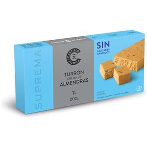 Castillo de Jijona - Torrone Crema di Mandorle Senza Zucchero 200gr - Torrone Senza Zucchero - Equilibrio tra Gusto e Salute - Senza Glutine - Alta Qualità - Prodotto in Spagna (Jijona)