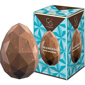 CG CIOCCOLATO GOURMET ARTE ITALIANA CIOCCOLATO GOURMET Uovo Diamante di Pasqua al Cioccolato al latte con Arachide caramellata