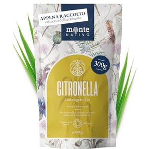 Monte Nativo Tè di Citronella Monte Nativo (300g) - Lemongrass senza additivi - Infusi e tisane per la tazza di tè più deliziosa - Raccolte ed Essiccate Delicatamente - Herbal Tea
