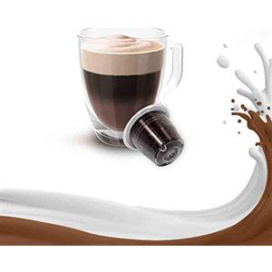 Kickkick Capsule Mocaccino Compatibili con Nespresso (10PZ) Made in Italy Cialde Mokaccino Aromatizzate al Caffè Solubile Cioccolato Latte Compatibili con Macchina Caffè Nespresso