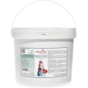 SARACINO We love pastry Pasta Cover Bianca - Pasta di Zucchero per Copertura Dolci, Secchiello da 5 kg, Consistenza Perfetta
