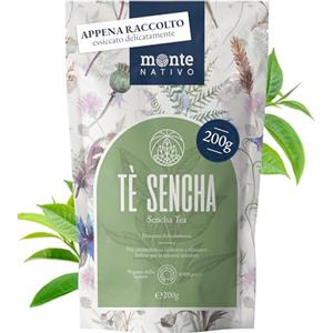 Monte Nativo Sencha The Verde Monte Nativo (200g) - Tè Verde Sfuso - Tè Verde Sencha di Qualità Superiore - Te Regalo - Tè Alle Erbe