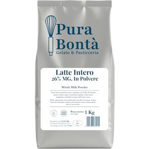 Pura Bontà PURA BONTÁ Latte Intero in Polvere 1kg | Gusto Autentico (Min. 26% di Grassi) | Perfetto per Gelato Cremoso, Dolci e Yogurt Fatti in Casa | Alternativa al Latte Fresco | Confezionato in Italia