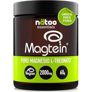 NÄTOO Magnesio L Treonato Polvere Alto Dosaggio Magtein 60g Integratore Magnesio L Treonato Puro 2000 Mg Magnesium L Threonate Integratori Stanchezza Fisica e Mentale Memoria e Concentrazione