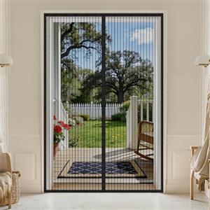 JIANJIAO Zanzariera Magnetica per Porte 120x200cm, Zanzariera Porta Tenda Chiusura Automatica Traspirante Zanzariere Anti Zanzare Insetti, per Porta Finestra Balcone Soggiorno,Nero