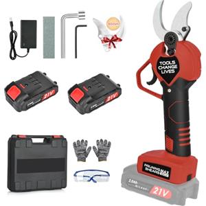 NUZEKY Forbici Potatura Elettriche-40mm Cesoie Potatura Elettriche Professionali Con 2 21V/2000 mAh Batteria-Forbici a batteria da potatura per potatura per Giardinaggio Albero da Frutta Delle Viti