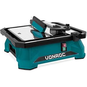 VONROC Tagliapiastrelle VONROC 650W - Piano Inclinabile 0-45°, Serbatoio Acqua, Lama Diamantata Ø180mm, Guida Parallela, Sicurezza Inclusa