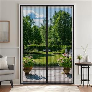 JIANJIAO Zanzariera Magnetica per Porte 100x210cm, Zanzariera Porta Tenda Chiusura Automatica Traspirante Zanzariere Anti Zanzare Insetti, per Porta Finestra Balcone Soggiorno,Nero