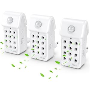 iDiskk Design a forma di casa, purificatore d'aria, sensore di movimento, luci interne, bianco (confezione da 3)