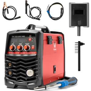 TIGMIG Saldatrice Inverter MIG/MAG (Con o Senza Gas) + FLUX (Filo animato) + MMA (Elettrodo), Fino a 170 AMP, Modello TM223INVMIG, Inverter IGBT, Accessori inclusi, Garanzia e Assistenza Italia