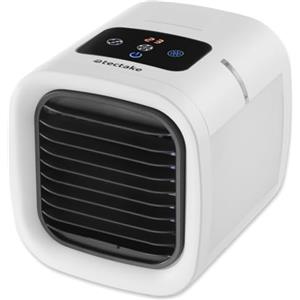 tectake® Raffreddatore d'aria, Ventilatore a Torre, Mini Climatizzatore Portatile, Pannello LED Laterale 8 Colori, Serbatoio d'Acqua, Controllo Touch, Mini Condizionatore Portatile Campeggio - Bianco