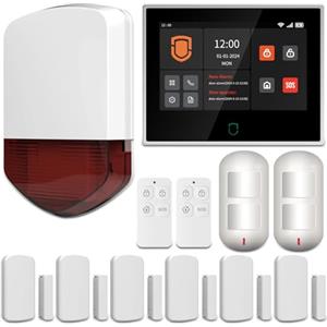 Wolf Guard antifurto allarme casa domestico con touch screen da 7 pollici, sistema di sicurezza intelligente 4G + WiFi con controllo tramite app Tuya (WT4F-01A)