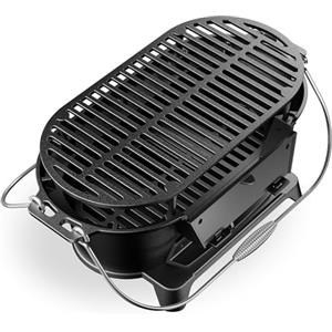 Wiltec Pentola in ghisa con griglia, barbecue portatile a carbonella con sistema di aspirazione, 50x27x21 cm, griglia da campeggio