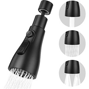 OSDUE Kit Aeratore, Rubinetto da Cucina Testa a Spruzzo, 360 ° Girevole Lavello Rubinetto Gorgogliatore, G1/2 Filtro Per Risparmio Idrico, Modalità Stream/Modalità Spray/Modalità Doppio Getto D'acqua