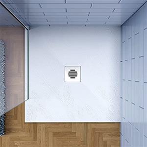 GENERIC Piatto Doccia Bianco 80x80cm di Spessore da 3 cm in Pietra Artificiale e Mesina Mista Effetto Ardesia Ruvido Piletta e Tubo inclusi