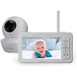 Babysense HDS2 - Monitor video per bambini con fotocamera e audio, baby phone 5" HD 720p, senza WiFi, luce notturna regolabile, portata estesa, audio bidirezionale, zoom 4X, visione notturna, batteria