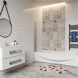 AICA ITALY Box doccia a plafone 180 gradi di vetro 6 millimetri trasparente 100x140cm