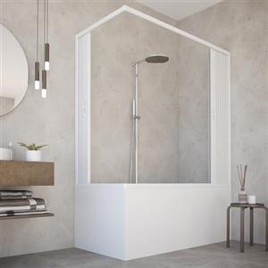 HDcasa HD CASA Box Sopravasca a Soffietto Modello Anja, Apertura Angolare Reversibile, Pannelli in PVC Riducibili, Cabina Doccia Salvaspazio Made in Italy, arredo bagno, 70x170 cm