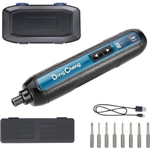 Dong Cheng DongCheng Mini avvitatore a batteria, 4 V, batteria agli ioni di litio da 2000 mAh, 3 coppie, max. 5 Nm, luce LED, 8 pezzi, punte in acciaio S2, ideali per fai da te e riparazioni