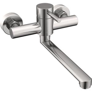 Kelleria Rubinetto a Parete, Rubinetto da Cucina a Muro Rubinetto Lavello Cucina, Rubinetto Cucina Girevole a 360° Acciaio Inossidabile, Miscelatore Monocomando per Acqua Calda e Fredda per Lavandino