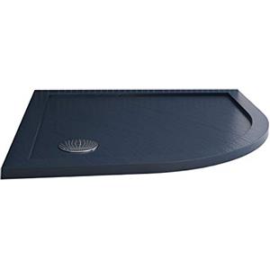 Idralite Piatto Doccia Slim 90x90x4 cm Semicircolare Acrilico Bordato Antracite Effetto Pietra mod. Flower