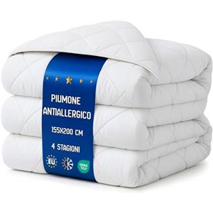 Amazinggirl Piumino letto matrimoniale o singolo 220x155 cm - trapunta tutte le stagioni et piumone leggera bianco caldo Plumino 160 x 220 cm Oeko-Tex