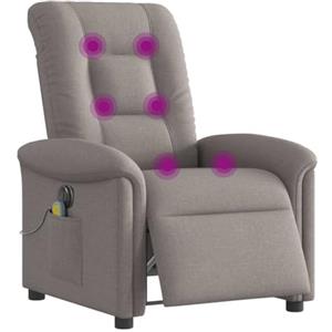 vidaXL Poltrona Massaggiante Reclinabile Elettrica Tortora in Tessuto, Poltrona massaggiante, Poltrona elettrica massaggiante, Poltrona da Ufficio