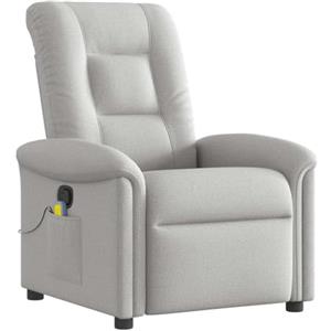 vidaXL Poltrona Massaggiante Reclinabile Grigio Nuvola in Tessuto, Poltrona reclinabile, Poltrona massaggiante elettrica, Poltrona in Tessuto