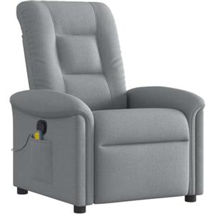 vidaXL Poltrona Massaggiante Reclinabile Grigio Chiaro in Tessuto, Poltrona reclinabile, Poltrona massaggiante elettrica, Poltrona in Tessuto