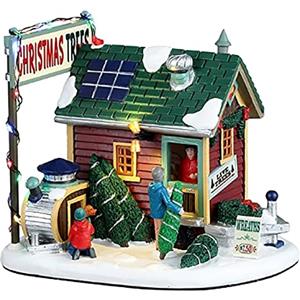 Lemax Vail Village Illuminato Edificio: Piccolo lotto Di Alberi Di Casa, Resina