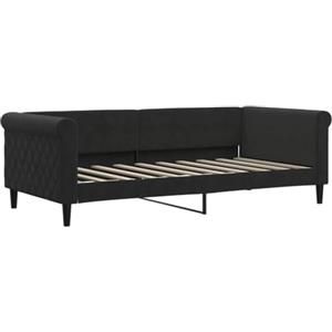 vidaXL Letto da Giorno Nero 90x190 cm in Velluto, Divano Letto, Divano Letto Singolo, Divano Letto in Velluto, Letto per Ospiti, Divano Letto Moderno
