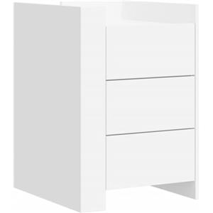 vidaXL Comodino Bianco 45x50x65 cm in Legno Multistrato