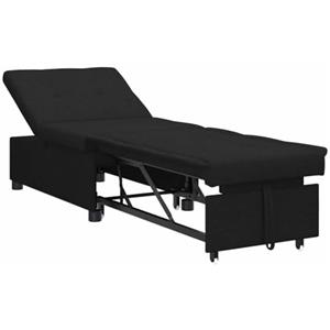 vidaXL Divano Letto Estraibile Nero 194 x 50 x 82 cm Tessuto, Salotto, Divano Letto Moderno, Compatto, Mobile Funzionale, Divano Versatile, Salvaspazio, Design 3-in-1