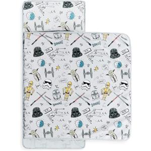 Jay Franco Stuoia per Dormire Star Wars con Cuscino e Coperta Inclusi - Sacco a Pelo in Microfibra per Asilo, Scuola o Pigiama Party