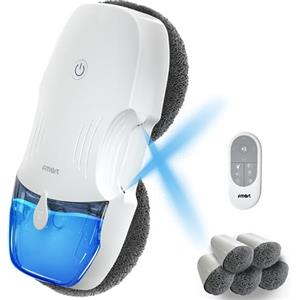 FMART T10 Robot lavavetri, lavavetro elettrico con getto automatico Spruzzo, Serbatoio dell'acqua da 120 ml, potente potenza di aspirazione 3800pa, Lavavetri Finestre con Telecomando